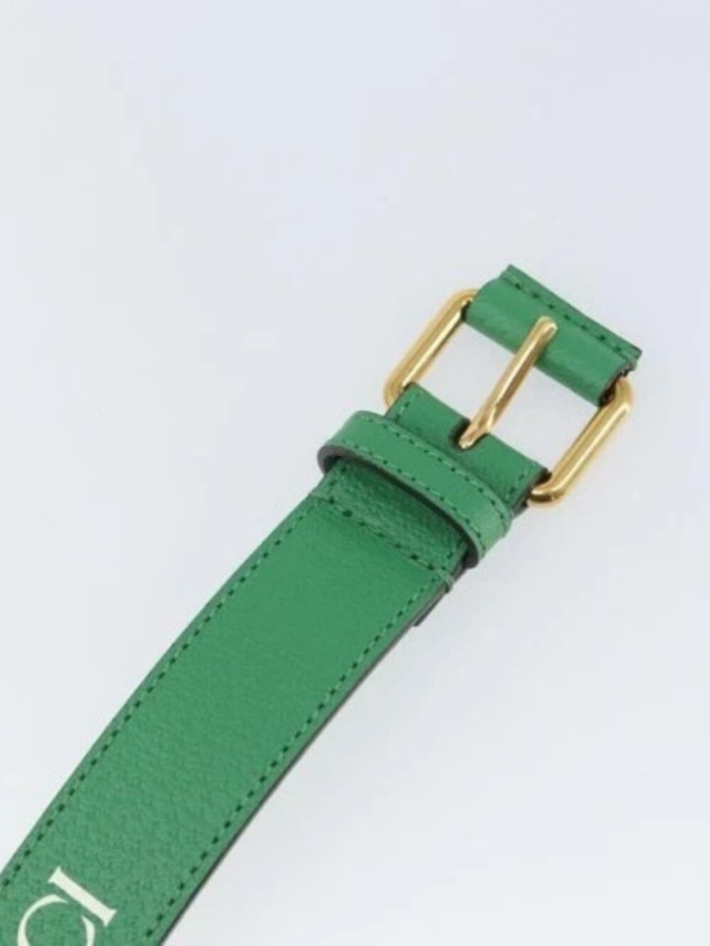 GUCCI Gucci × Adidas Belt Leather 43.3"" Green - Picture 5 of 11